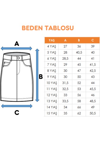 Kız Çocuk Yan Cepli Kot Etek 2954 indirimleri