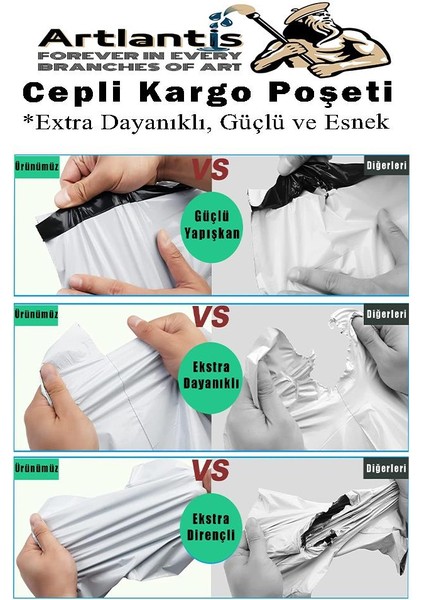 Plastik Kargo Poşeti Cepli 18X25+5 cm 50 Adet 1 Paket Ekonomik Cepli Kargo Poşeti Dayanıklı Gri Esnek
