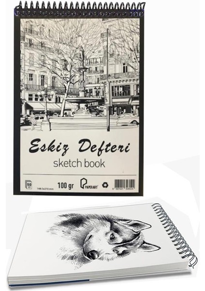 Eskiz Defteri A5 50 Yaprak 100 gr 1 Adet 24 Renk Çift Taraflı Marker Kalem 24 Adet Touch Çift Uçlu