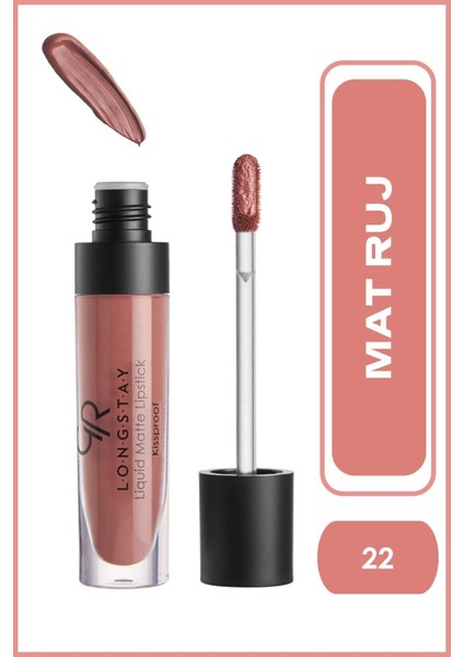 Longstay Liquid Matte Lipstick No: 22 Brown - Likit Mat Ruj - 8691190856229