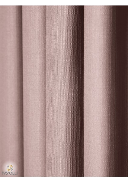Soft Pembe Pileli Keten Dokulu Fon Perde