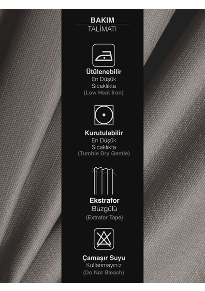 Gri Renk Pileli Keten Dokulu Fon Perde