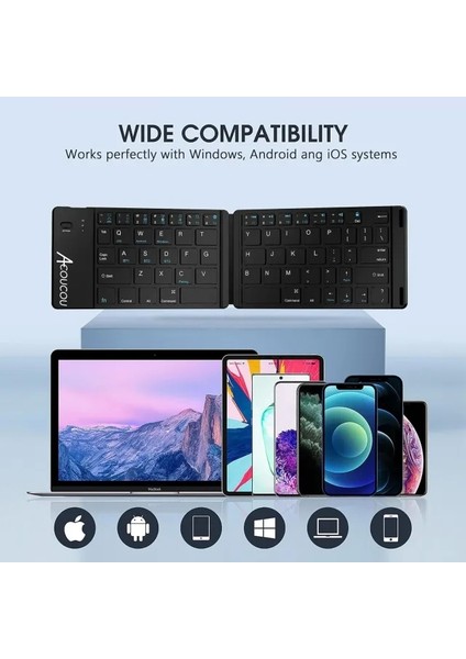 Katlanabilir Bluetooth Klavye Siyah