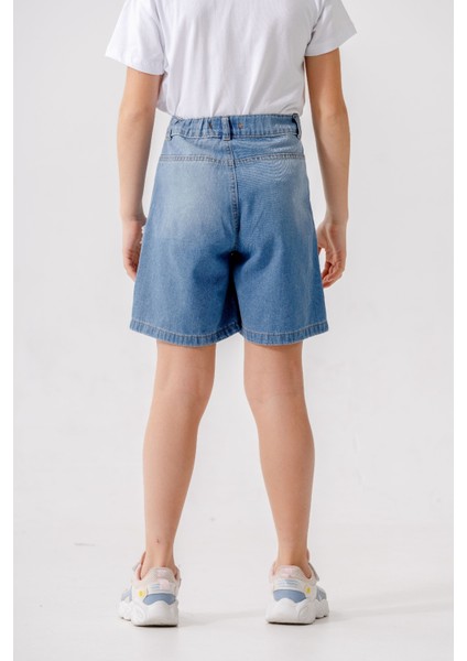 Kız Çocuk Sol Yırtık Kot Şort 2871 modelleri