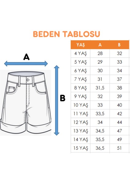 Kız Çocuk Sol Yırtık Kot Şort 2871