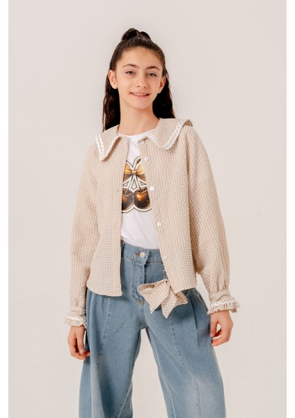 Kız Çocuk Su Taşlı Gömlek T-Shirt Ikili Takım 1805 modelleri