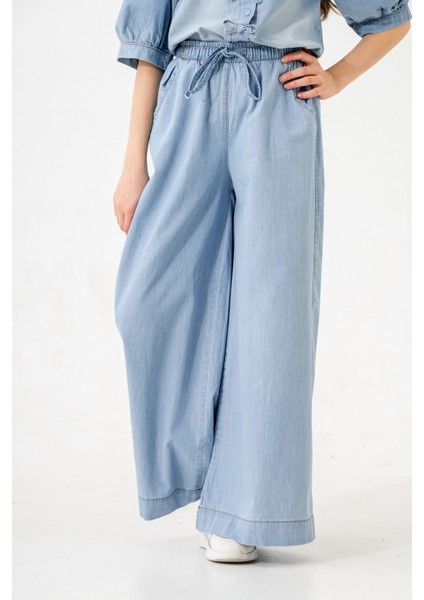 Kız Çocuk Lastikli Kot Pantolon 2206