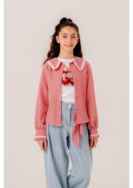 Kız Çocuk Su Taşlı Gömlek T-Shirt Ikili Takım 1805 fiyatları