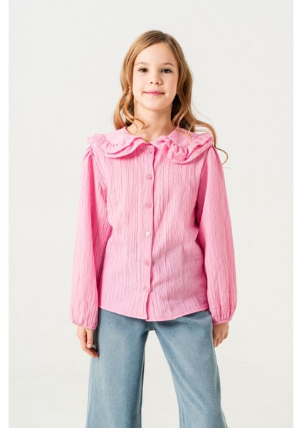 Kız Çocuk Yaka Fırfırlı Gömlek 3144