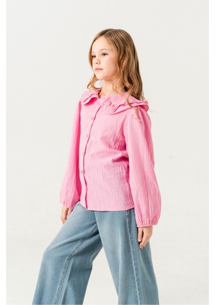 Kız Çocuk Yaka Fırfırlı Gömlek 3144 modelleri