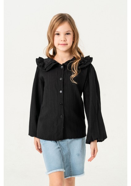 Kız Çocuk Yaka Fırfırlı Gömlek 3144 fiyatları