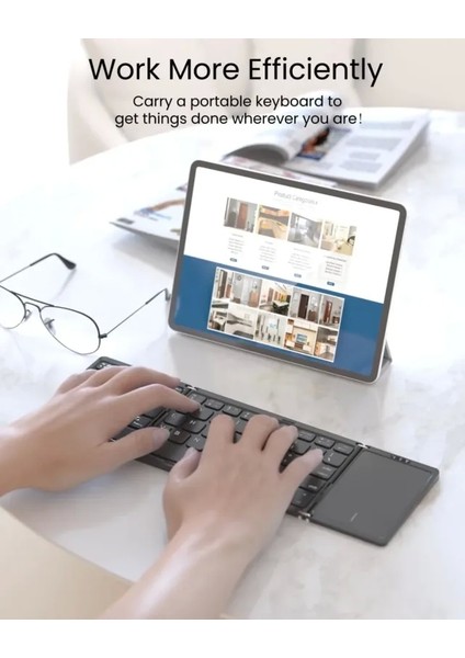 Katlanabilir Bluetooth Klavye Pocket Size Siyah