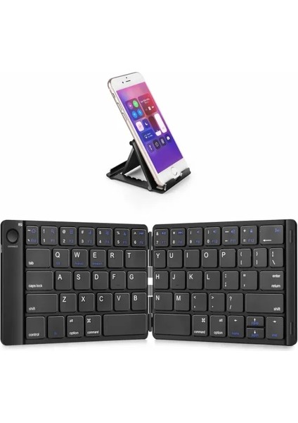 Katlanabilir Bluetooth Klavye (Stand Tutuculu) Siyah Bt x 1