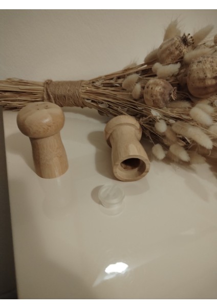 Bambu Mantar Şekilli 2 Li Tuzluk / Biberlik 8 cm modelleri