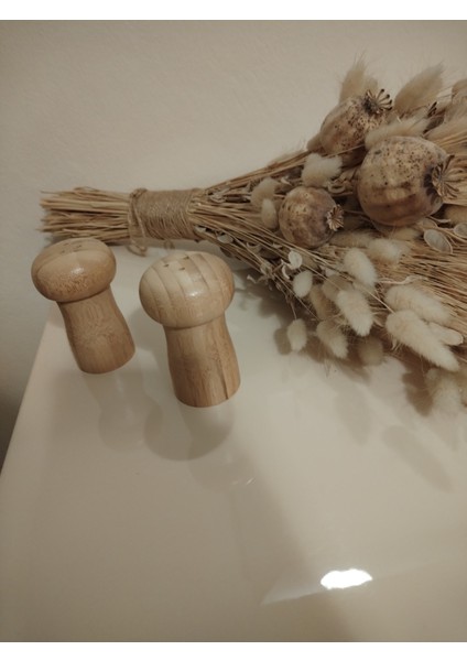 Bambu Mantar Şekilli 2 Li Tuzluk / Biberlik 8 cm fırsatları