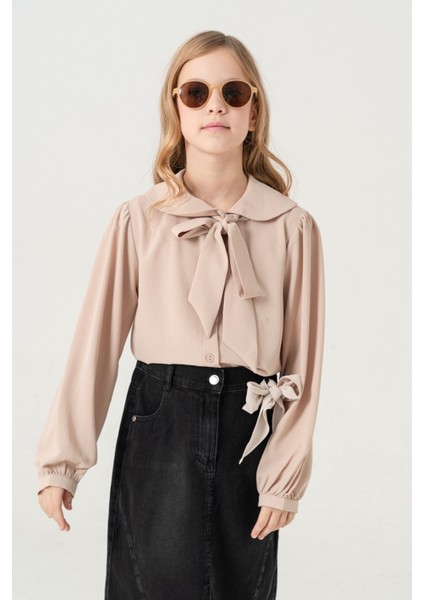 Kız Çocuk Yaka Bağcıklı Gömlek 3146 fiyatları