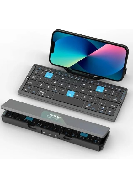 Manyetik Standlı Katlanabilir Bluetooth Klavye Beyaz
