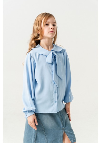 Kız Çocuk Yaka Bağcıklı Gömlek 3146 modelleri