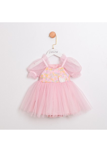 Berry Pul Payetli Pembe Renk Kız Çocuk Romper