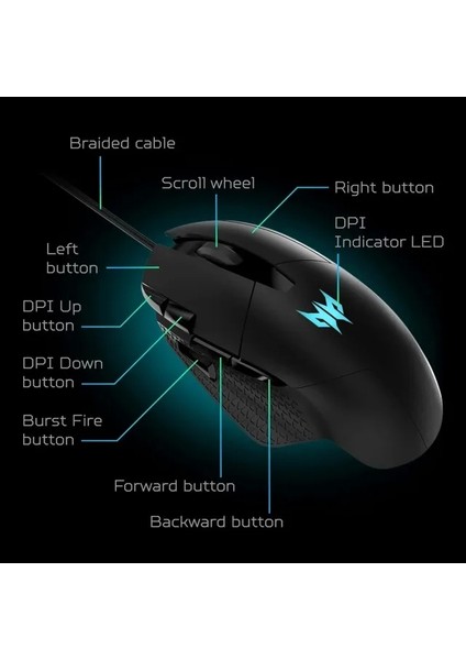 Pixart Sensörlü Predator Gaming Mouse Cestus 315