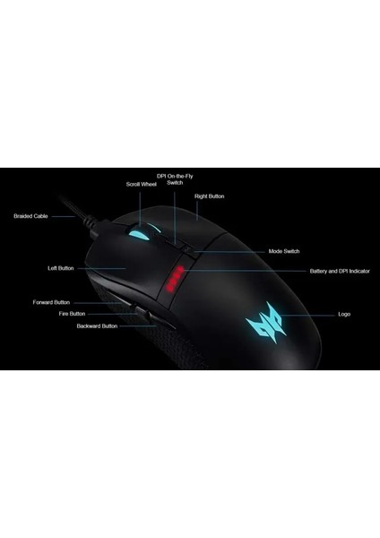 Pixart Sensörlü Predator Gaming Mouse Cestus 350