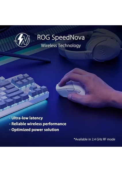 Rog Gladius Iıı Aimpoint Kablosuz Oyuncu Mouse 36000 Dpı White Wireless