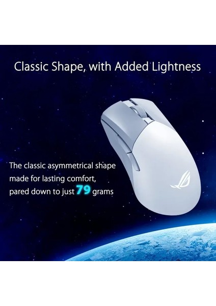 Rog Gladius Iıı Aimpoint Kablosuz Oyuncu Mouse 36000 Dpı White Wireless