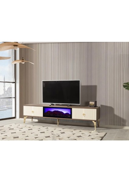 Asos Bluetooth'lu Şömineli Tv Ünitesi