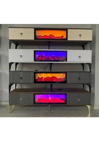 Asos Bluetooth'lu Şömineli Tv Ünitesi