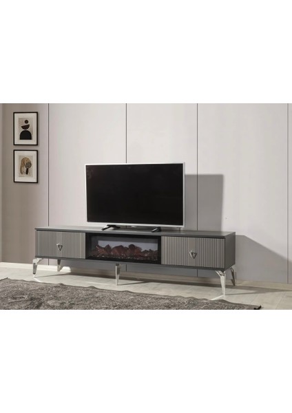 Asos Bluetooth'lu Şömineli Tv Ünitesi