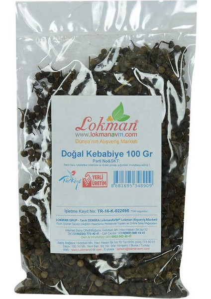 Kebabiye Tane Doğal 100 gr Paket fiyatları