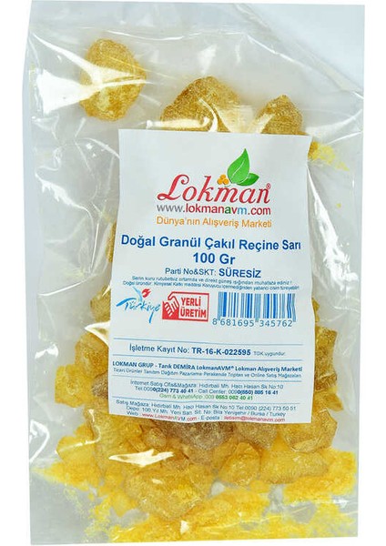 Reçine Doğal Granül Çakıl Sarı 100 gr Paket fiyatları