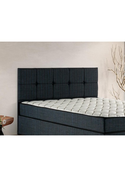 Notte 100x200 Tek Kişilik Lüks Baza ve Başlık Seti Kaydırmaz Kumaşlı