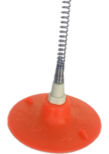 Yaylı Vantuzlu Hacıyatmaz Kedi Oyuncağı 30 cm Turuncu modelleri