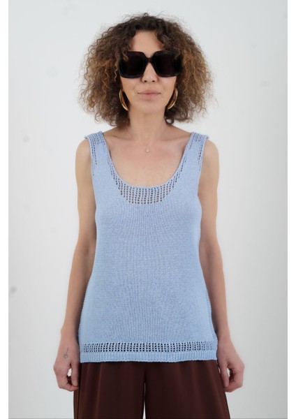 Mavi Delikli Triko Atlet fiyatları