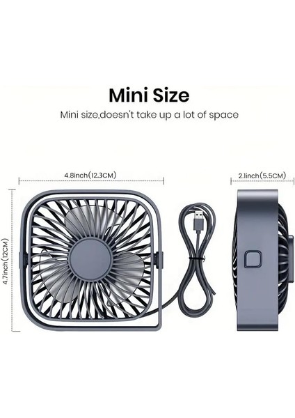 Yerde Serin ve Rahat Kalın: 3 Hız ve 360 ° Sessiz Çalışma ile Taşınabilir USB Masa Fanı fiyatları
