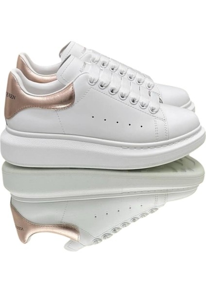 Mcqueen Women's Sneakers - Sneaker In White/gold - Alexander Mcq Kadın sneaker fiyatları
