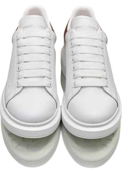 Mcqueen Women's Sneakers - Sneaker In White/gold - Alexander Mcq Kadın sneaker modelleri