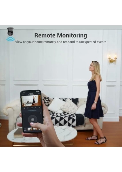 360° 2k İç Mekan Güvenlik Kamerası Siyah fırsatları