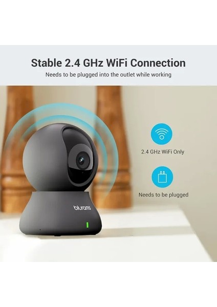 360° 2k İç Mekan Güvenlik Kamerası Siyah indirimleri