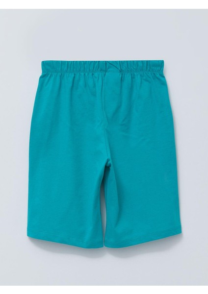 Bisiklet Yaka Baskılı Kısa Kollu Erkek Çocuk Şortlu Pijama Takımı