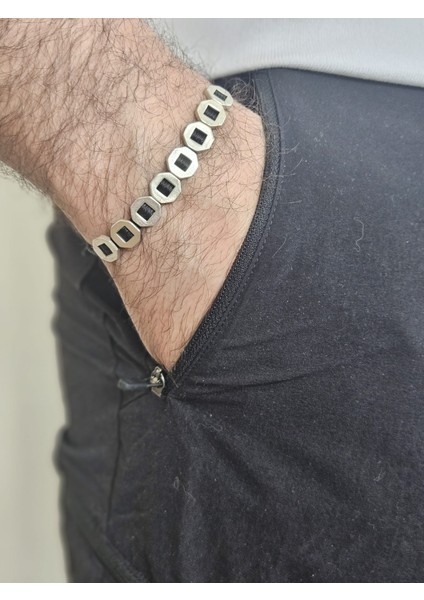 Paslanmaz Çelik Unisex Ayarlanabilir İpli Bileklik