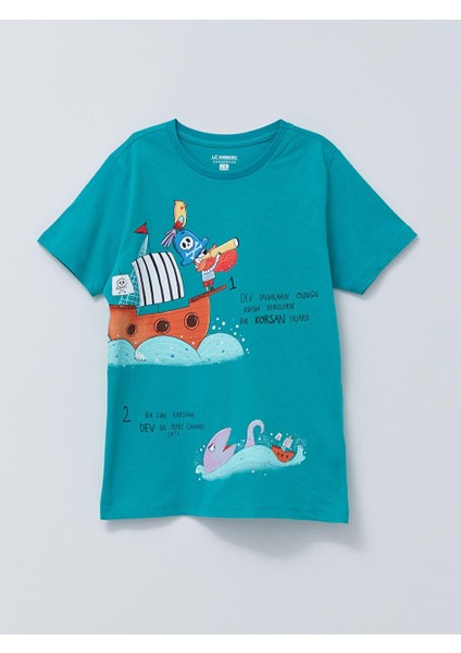 Bisiklet Yaka Baskılı Kısa Kollu Erkek Çocuk Şortlu Pijama Takımı modelleri