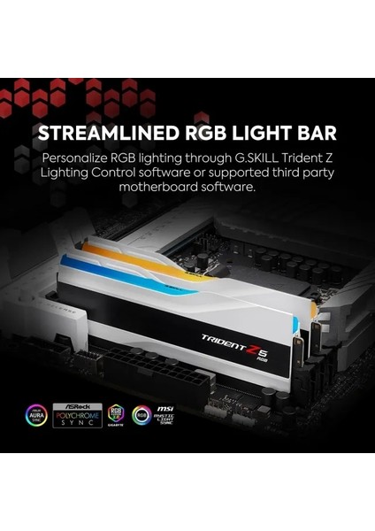 G.skıll Trident Z5 Rgb Serisi (Intel Xmp 3.0) Ddr5 Ram 32GB (2X16GB) 6400MT/S Matte White