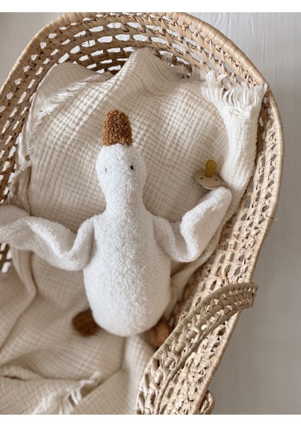 Sevimli Ördek Teddy Bebek Çocuk Uyku Arkadasi Beyaz/camel