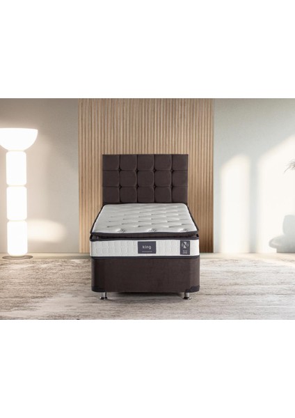 Rama Füme Baza Ve Başlık Seti, Tek Kişilik 100x200 cm Baza Ve Başlık Takımı