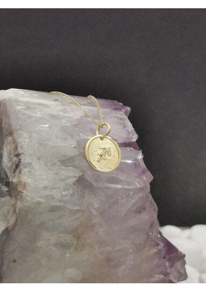 Has Altın Kaplama Yay Burcu 925K Kolye