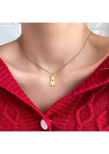 Has Altın Kaplama Roket 925K Kolye