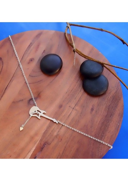 925 Ayar Gümüş Gitar ve Pena Kolye fiyatları