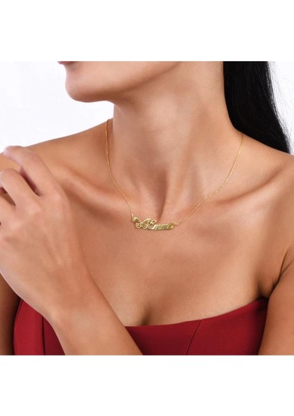 925 Ayar Gümüş Kelebek Isim Kolye